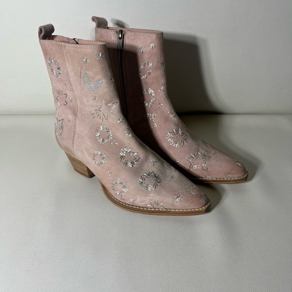 Free People Shoes - Free People Pink Blush Ankle Boots with Sparkle